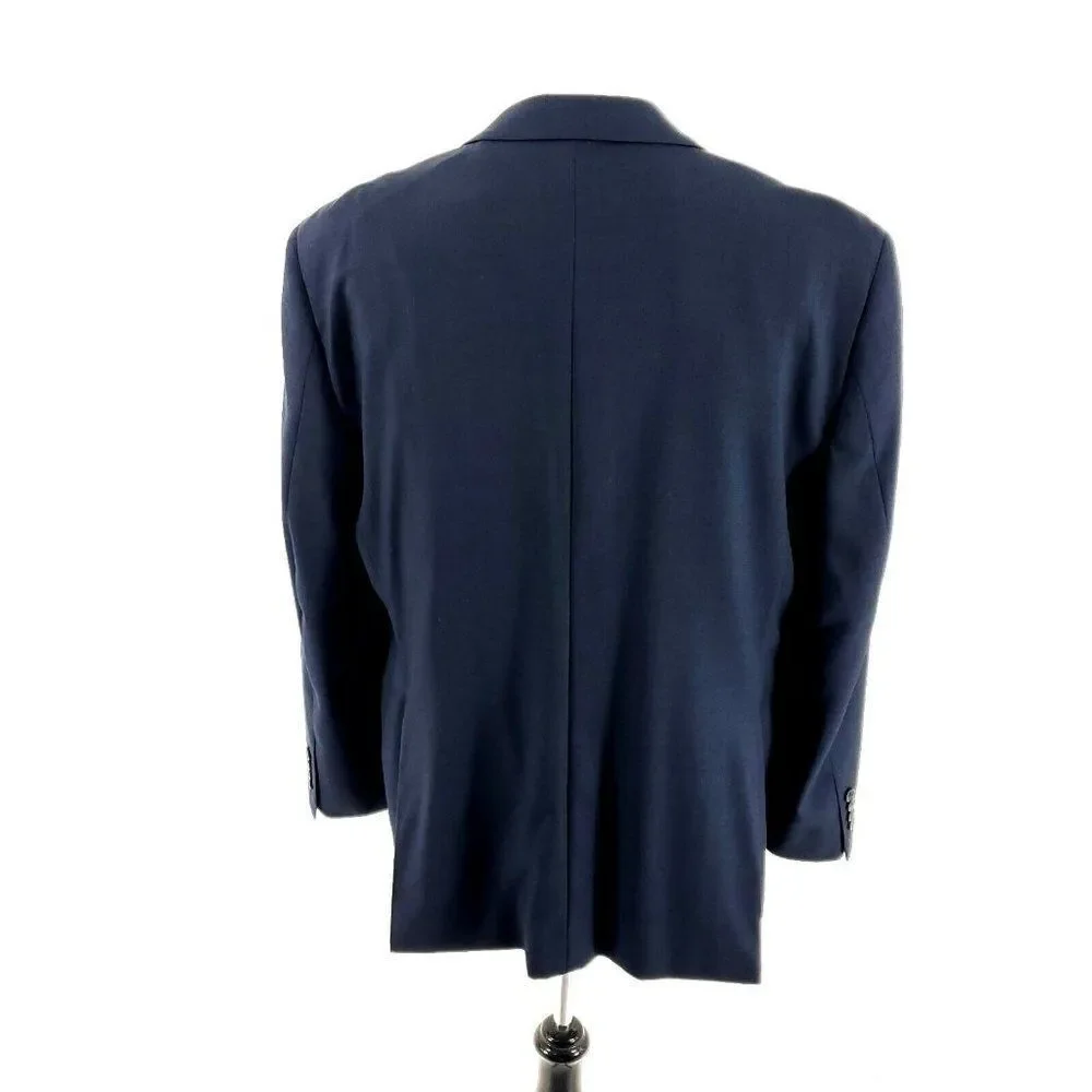 Pronto Uomo Platinum Wool 2 Button 2 Piece Suit 42S Blue 39/30 Flat Front Mid Ri
